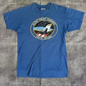 Men's Vintage 90's Allen Fisher Garden Hauck Walker STS 51 A NASA T Shirt Sz L